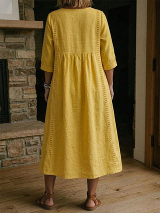 Aurélie Wide V-Neck Midi Dress