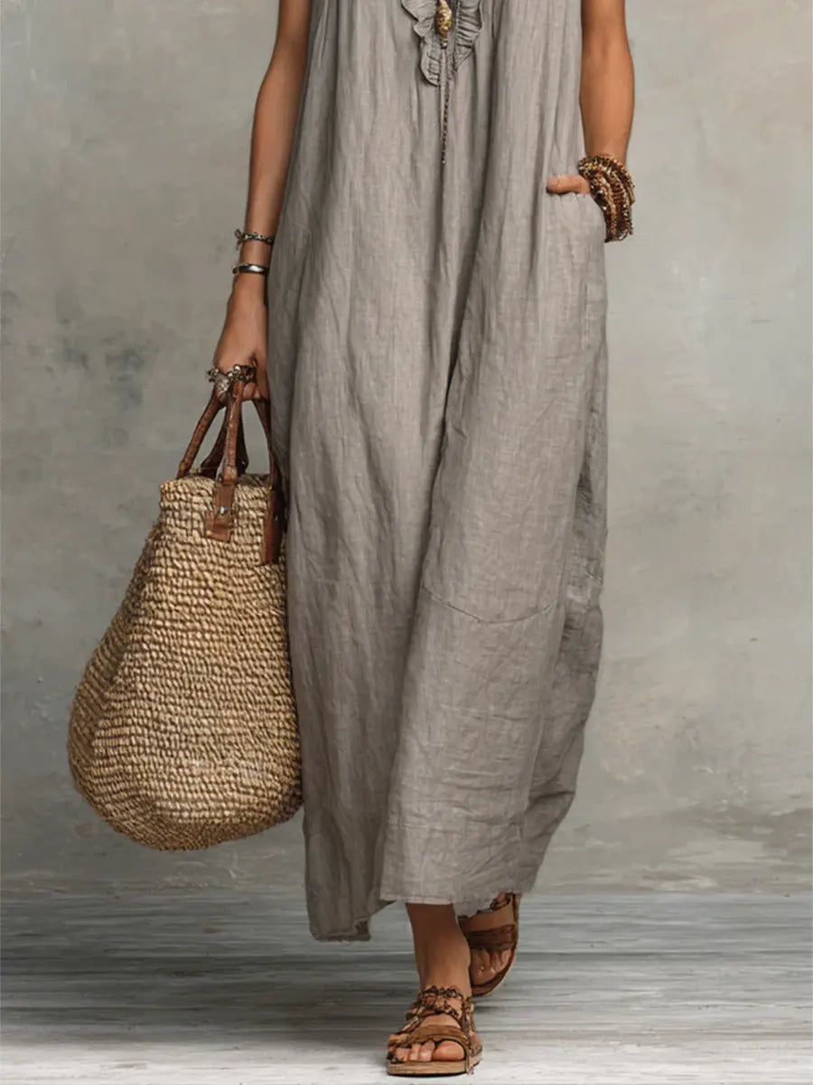 Robe longue bohème à volants Camélia