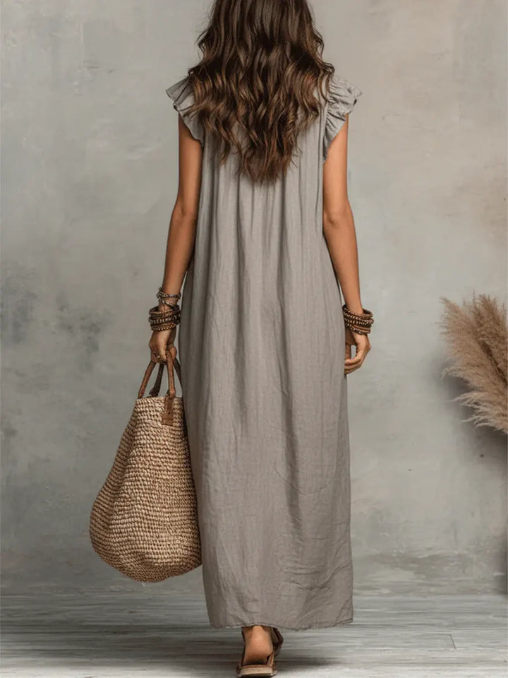 Robe longue bohème à volants Camélia