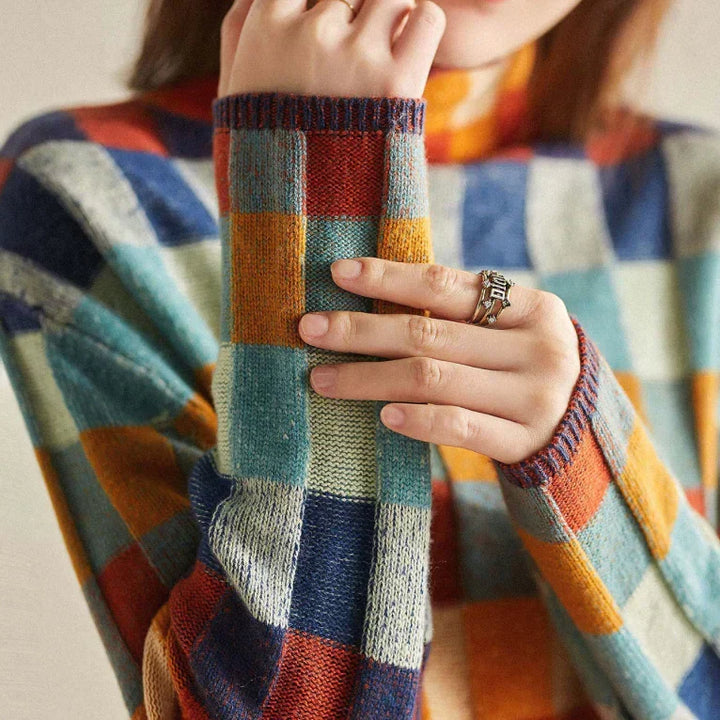 Romina Patchwork Turtleneck
