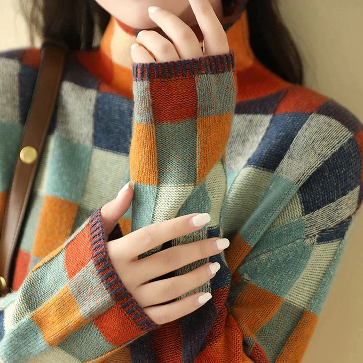 Romina Patchwork Turtleneck