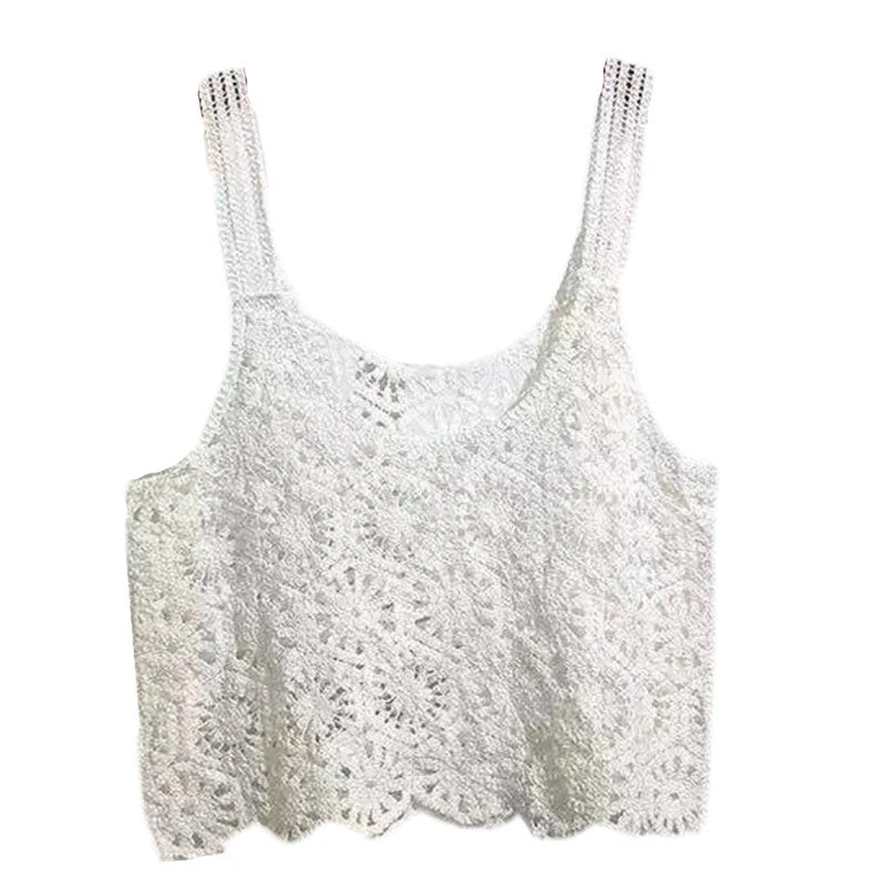 Rila Cropped Crochet Tank