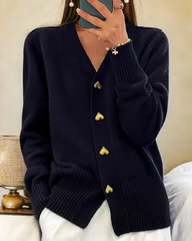 Adele Heart Button Cardigan