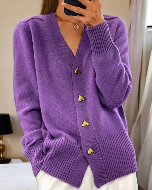 Adele Heart Button Cardigan