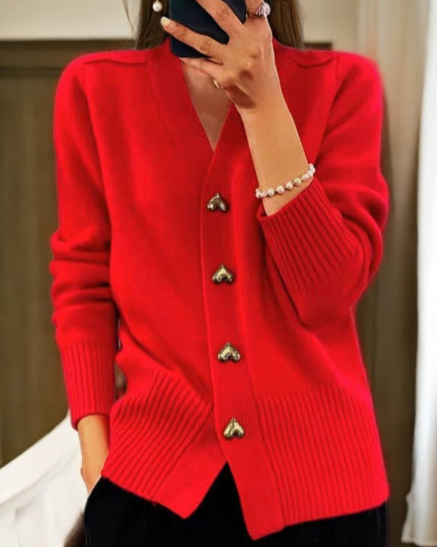 Adele Heart Button Cardigan