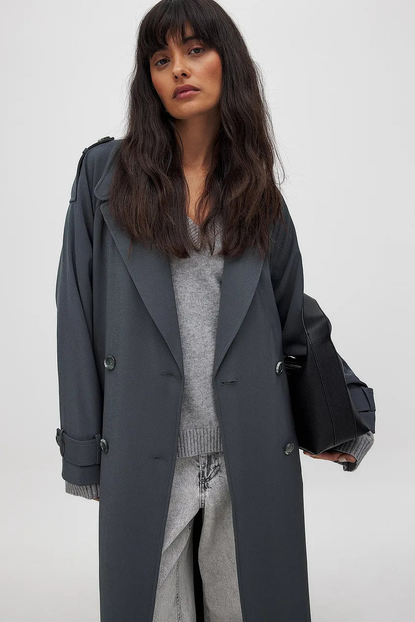 Clara Longline Double-Breasted Trench Coat