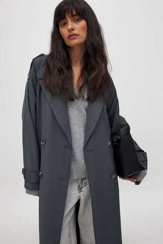 Clara Longline Double-Breasted Trench Coat