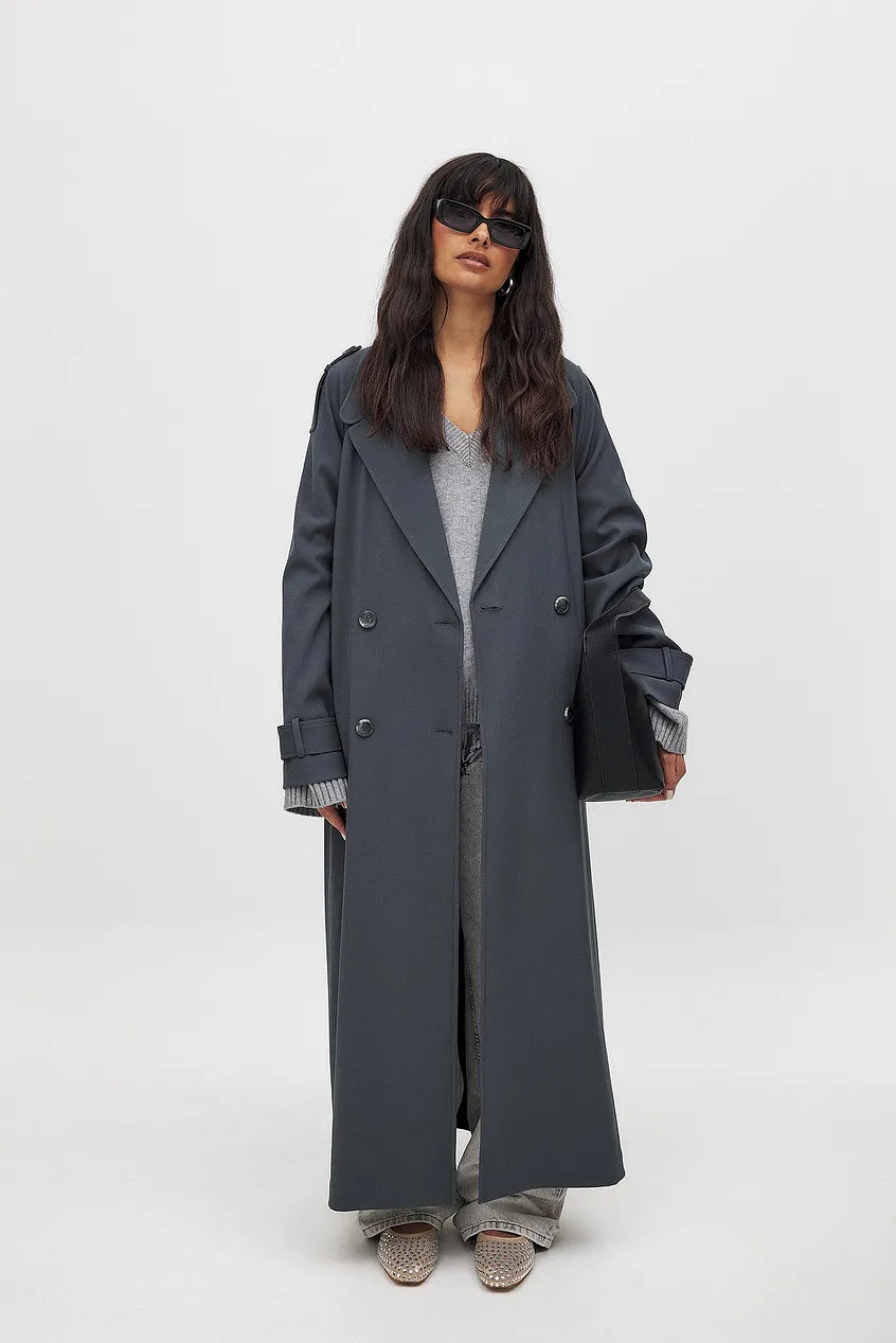 Clara Longline Double-Breasted Trench Coat