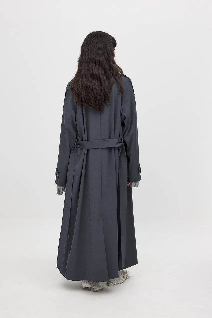 Clara Longline Double-Breasted Trench Coat