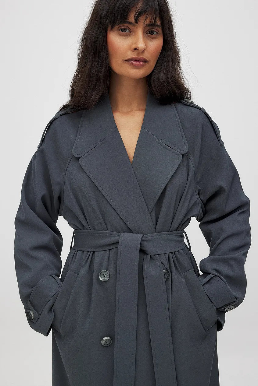Clara Longline Double-Breasted Trench Coat