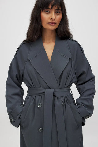 Clara Longline Double-Breasted Trench Coat