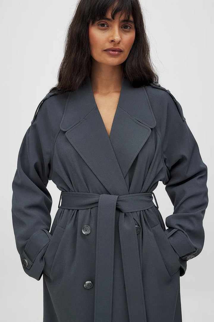 Clara Longline Double-Breasted Trench Coat