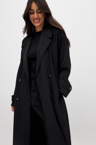 Clara Longline Double-Breasted Trench Coat