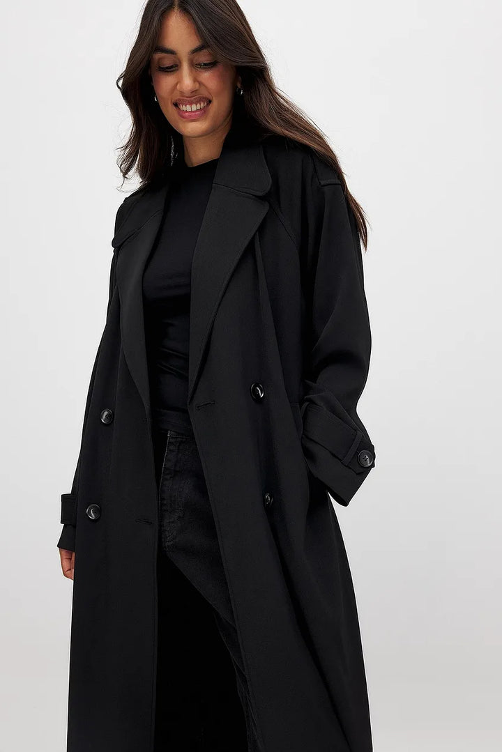 Clara Longline Double-Breasted Trench Coat