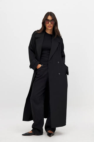 Clara Longline Double-Breasted Trench Coat