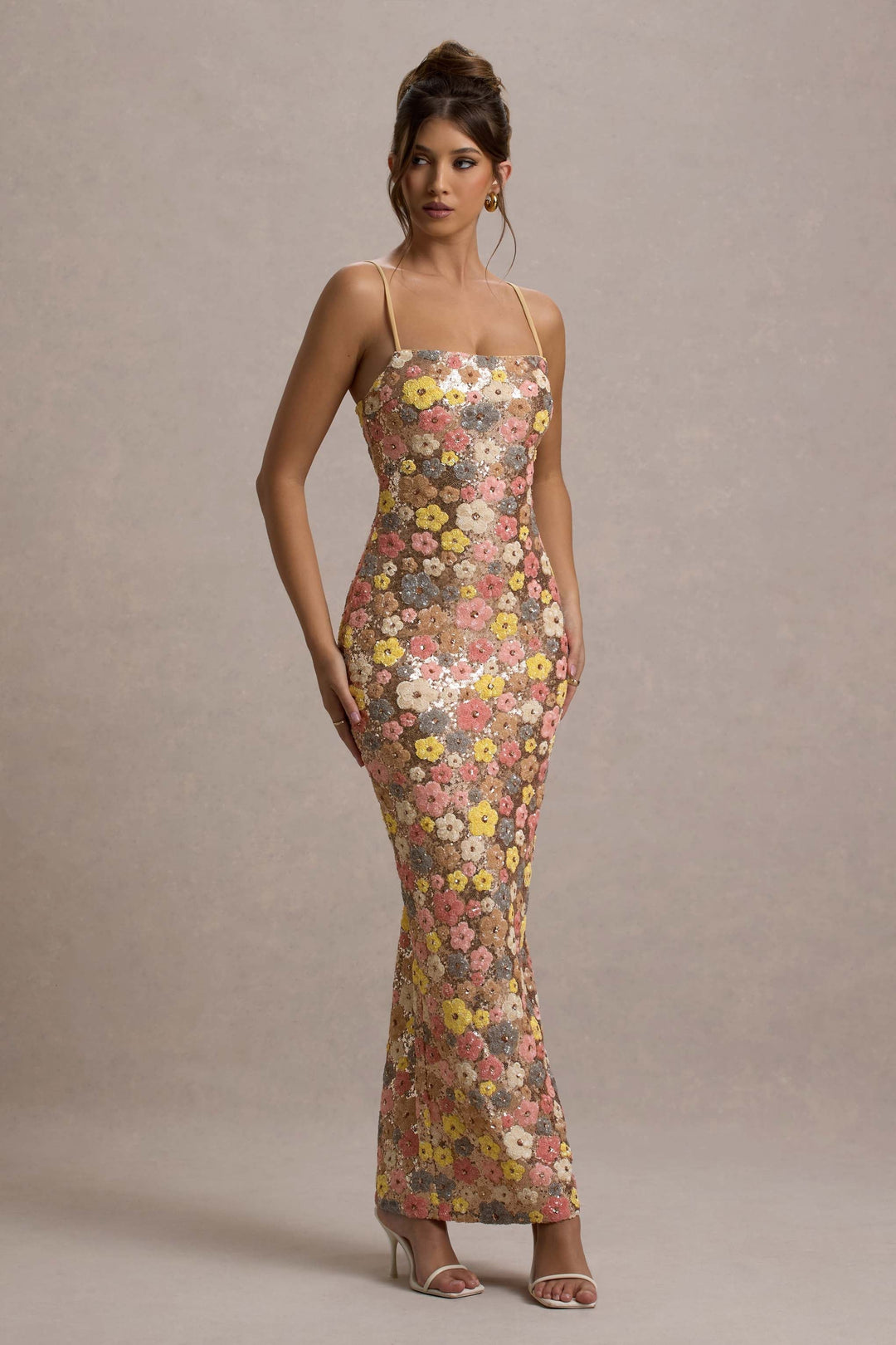 Robe longue florale en sequins Selviana