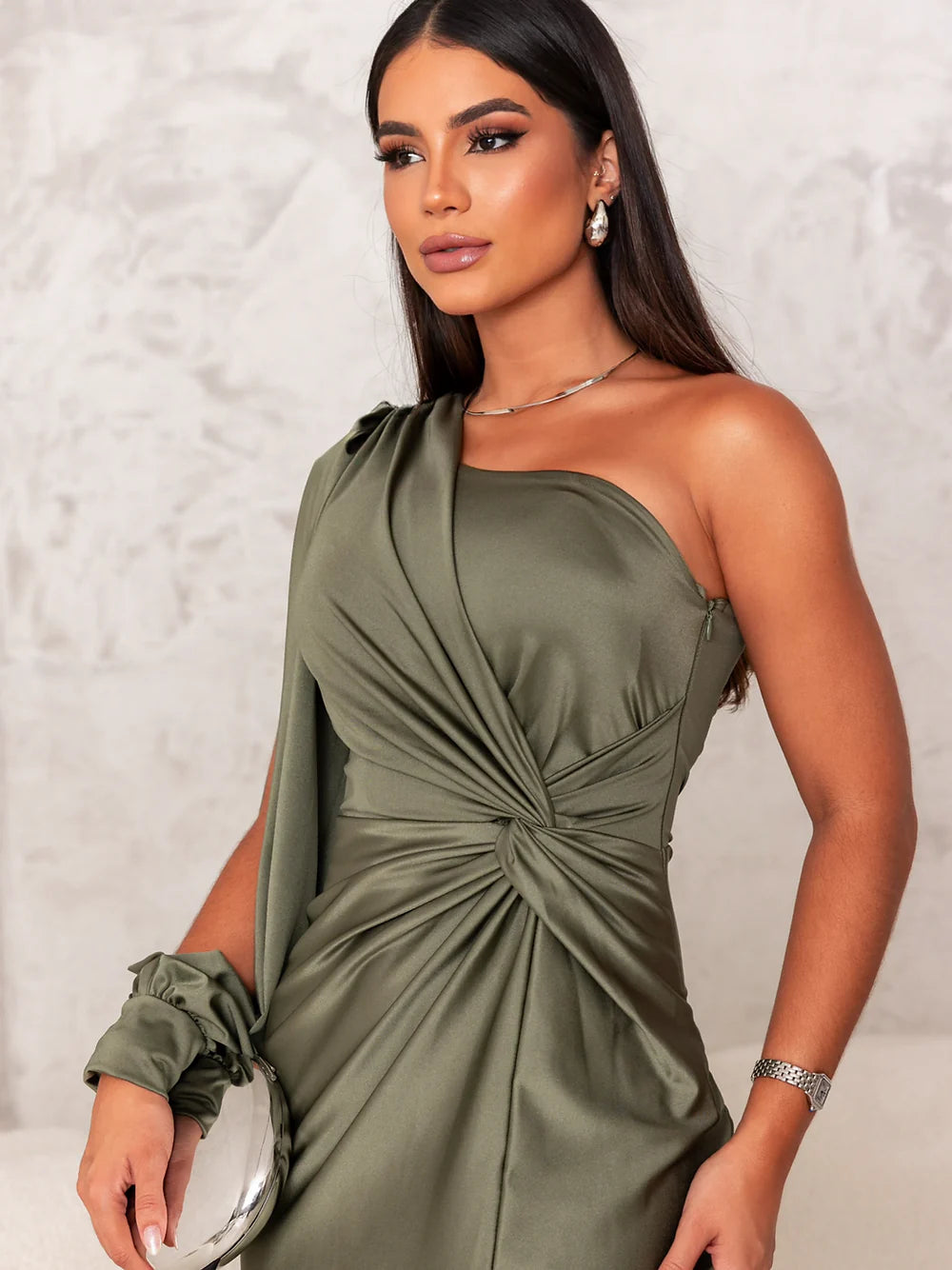 Anna One-Shoulder Evening Dress