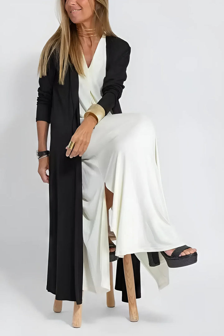 Meredith Elegant Dress & Cardigan Set