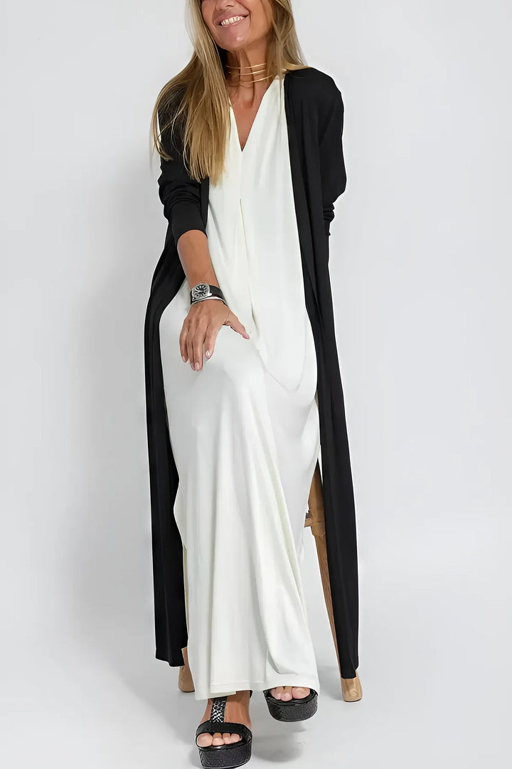 Meredith Elegant Dress & Cardigan Set