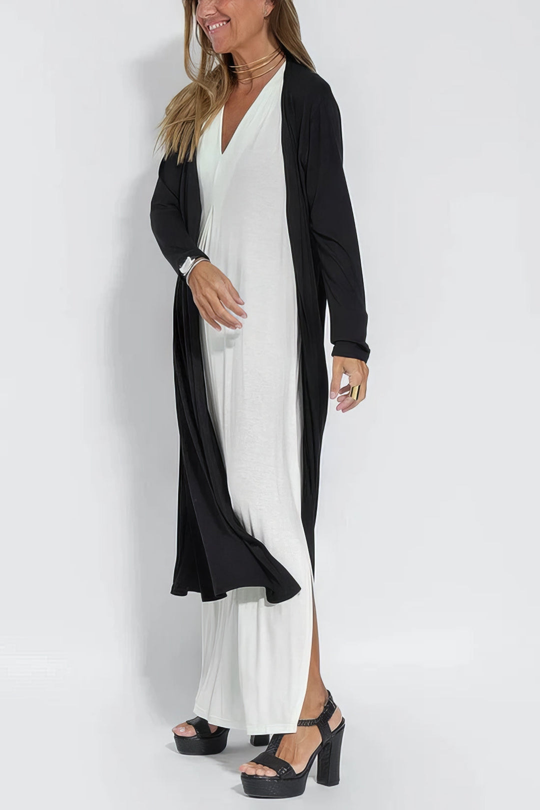 Meredith Elegant Dress & Cardigan Set