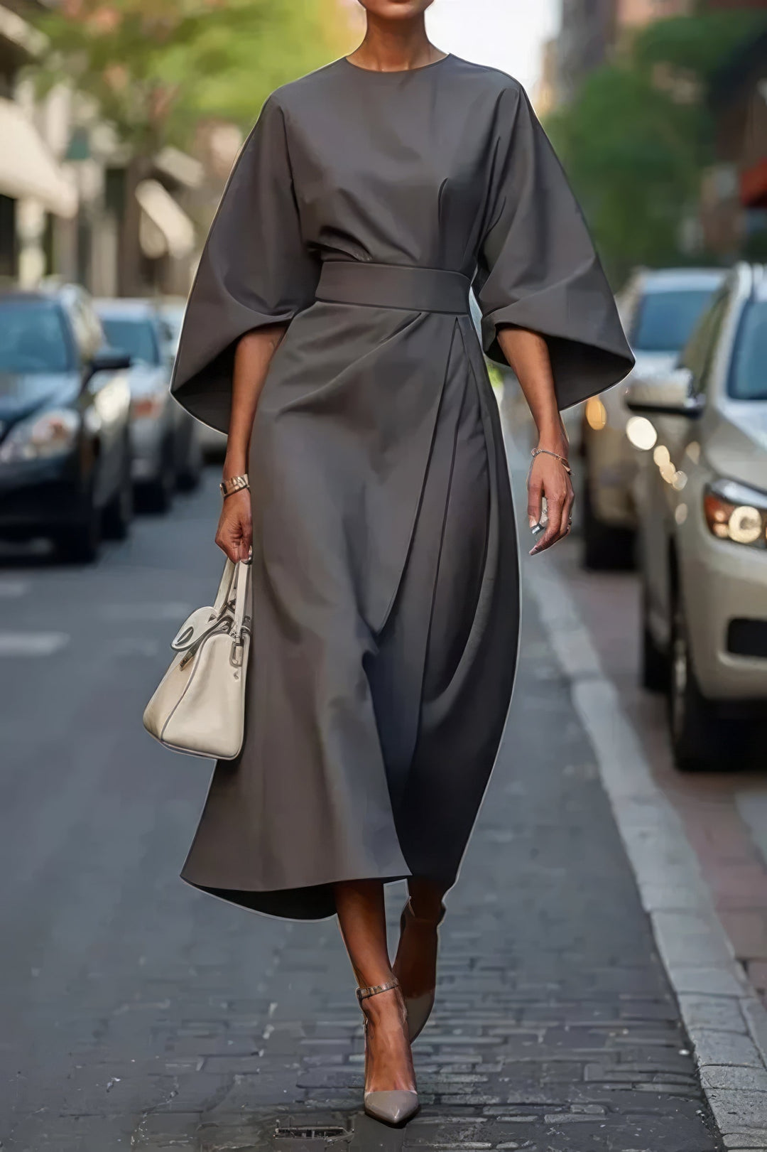 Margaret Elegant Belted Dress